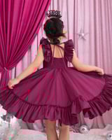 فستان قطن باللون العنابي المميز