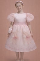 فستان وردي الفتاه الراقصه اورقنزا+شنطه+ طوق