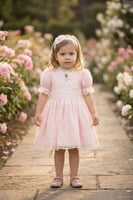 فستان مواليد فنتج دانتيل باكمام منفوخه من ٦ اشهر ا...