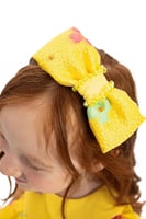 فستان مواليد اصفر مبهج + ربطه شعر