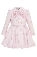 فستان وردي مورد + جاكيت من ٣ ل ٧ سنوات