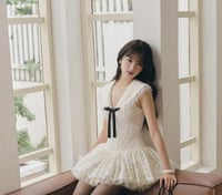 فستان العمر المحير قصير دانتيل مع طبقات من التل