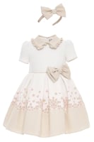 فستان جاكار مزين بالورد من ٣ ل ٧ سنوات