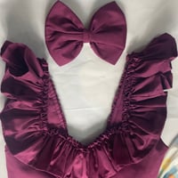 فستان قطن باللون العنابي المميز