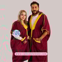 بشت الشيوخ | أحمر مخملي | منشفة | كبار