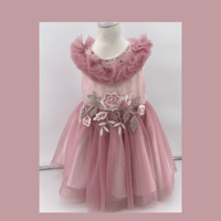 هدية فستان مناسبات وردي | من عمر سنة الى سنتين