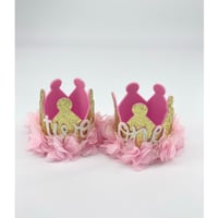 تاج عيد ميلاد |وردي وذهبي-بنات