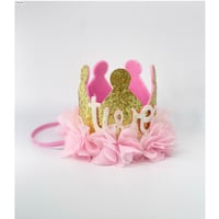 تاج عيد ميلاد |وردي وذهبي-بنات