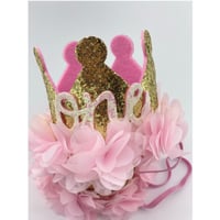 تاج عيد ميلاد |وردي وذهبي-بنات