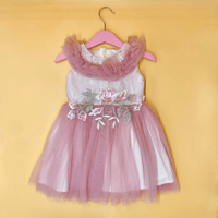 هدية فستان مناسبات وردي | من عمر سنة الى سنتين