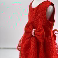 هدية فستان أحمر للمناسبات | من عمر 6 شهور الى سنة