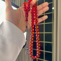 مسباح زعفراني أحمر شفاف طرابزونة