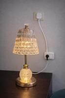 أبجورة طاولة كريستال فاخرة بقاعدة ذهبية – ثلاث درج...