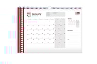 تقويم جداري 2026 – تصميم السدو الأحمر