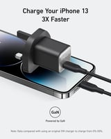 شاحن جداري انكر 3نانو usb-c اسود 30 واط | شواحن