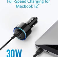 شاحن سيارة انكر بقوة 48 واط بمنفذين تايب سي - أسود...