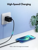 2 كيبل راف باور 1 متر - 2 متر - تو لايتننق - اسود...