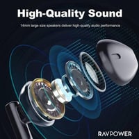 راف باور - سماعة اذن سلكية RP-BH1006 بمنفذ Type-C...