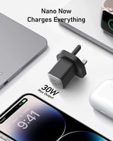شاحن جداري انكر 3نانو usb-c اسود 30 واط | شواحن