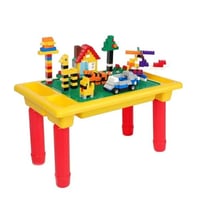 طاولة مكعبات ليغو مع 200 قطعة مكعبات بناء