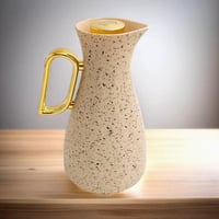 ترمس ميار- شاي وقهوة 1 لتر بيج منقط مع ذهبي أنيق