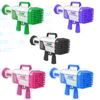 مسدس فقاعات ماء بازوكا 64 فتحة مع اضواء ملونة لون...