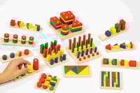 مكعبات خشبية تعليمية مجموعة منتسوري 14 مجموعات 173...