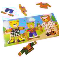 لعبة تغيير ملابس الدبدوب خشبية