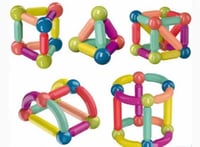 لعبة مغناطيس 65 قطعة تركيب وبناء تعليمية للاطفال ب...