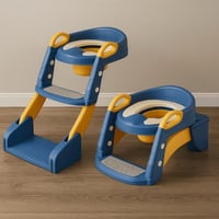 كرسي تدريب الحمام للاطفال مع سلم مانع انزلاق قابل...