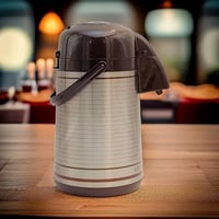 ترمس شاي وقهوة كبير ضغاط 3.5 لتر فضي/بني