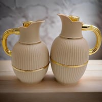 طقم ترامس طاووس - شاي وقهوة 1 لتر / 700مل بيج مع ذ...