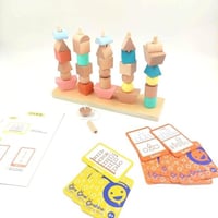 لعبة تطابق الاشكال 52 بطاقة لعبة خشبية العاب مونتي...