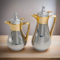 طقم ترامس نيوروزا - شاي وقهوة 1 لتر /600 مل فضي وذ...