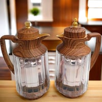 طقم ترامس شاي وقهوة 1 لتر كريستال وبني