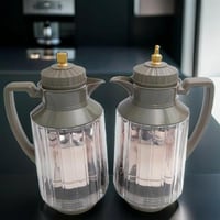 طقم ترامس شاي وقهوة 1 لتر كريستال ورمادي