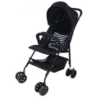 عربية اطفال مريحة مع مظلة عربة قابلة للطي لون أسود