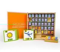 لعبة مكعبات الحروف العربية الخشبية لتعليم القراءة...