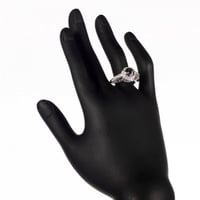 خاتم نسائي مطلي بالفضة ومزين بالزركون مقاس 7.25 أم...