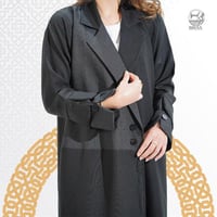 عباية بلايزر اسود رسمي بنوعين من القماش