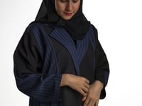 عباية رسمية بلايزر بياقة مخططة, قماش نقاط الذهب