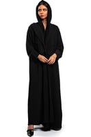 عباية كاجوال رسمية باللون الأسود, قماش ابشر