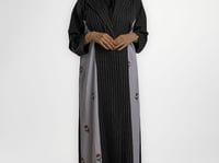 عباية رسميه بلايزر بياقة , قماش نقاط الذهب مزخرفة