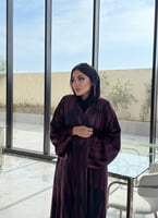 عبايه شتوية مخمل طباعة