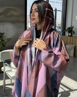 عبايه صيفية بقماش اللينن طباعة و طرحة شيفون