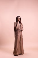 عباية كاجوال لف بقماش كتان لينن ، بتطريز من الاعلى