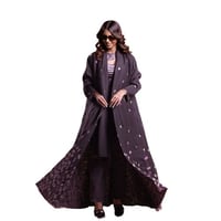 عباية بقماش انترنت مطرزة بدوائر ملونة