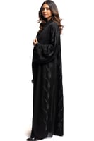 عباية سهرة لف مطرزة شيفون على الاطراف و على الاكما...