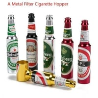 بايب مخفي للتدخين حجم صغير بتصميم زجاجة بيرة