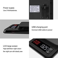 ميزان إلكتروني عالي الدقة الوزن بالفاصلة + شاحن US...